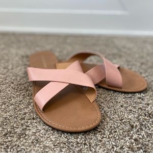 Charles Albert Pink and Tan Sandals